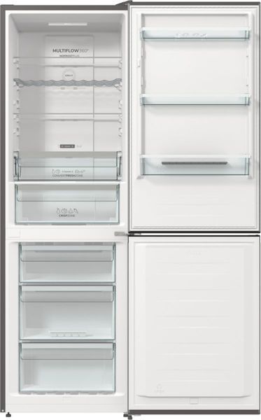 Холодильник з нижн. мороз. камерою Gorenje, 185х60х60см, 2 двері,203(99)л, А++, Total NF, Зона св-ті, Зовн. Диспл, нерж (NRK6192AXL4) NRK6192AXL4 фото