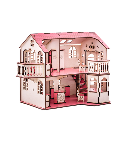 Кукольный домик розовый