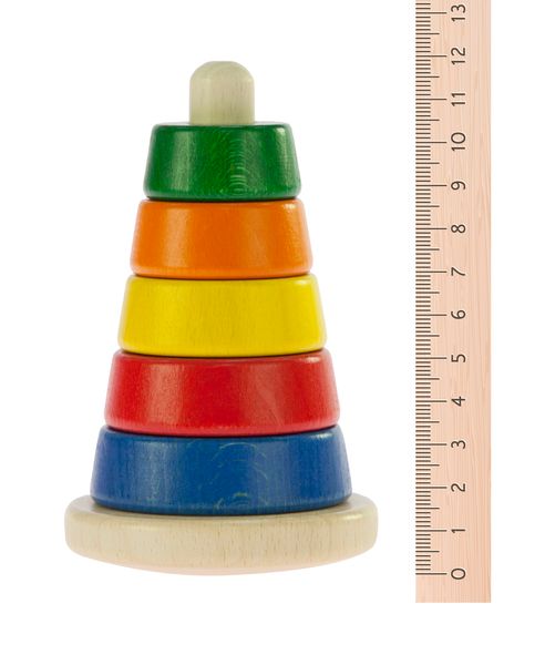 Пирамидка деревянная коническая разноцветная Nic (NIC2311) NIC2311 фото