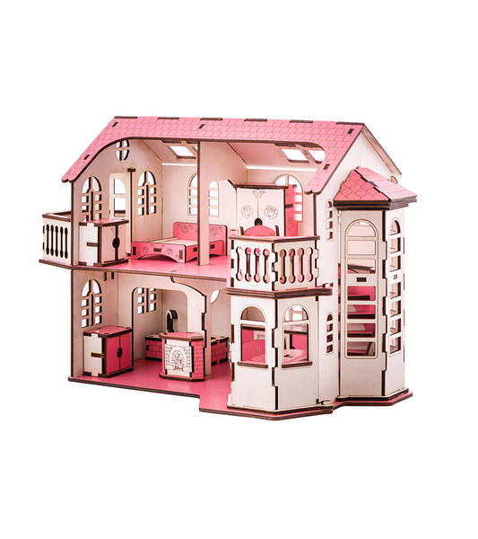 Ляльковий будинок з гаражем В014 зі світлом В014 фото