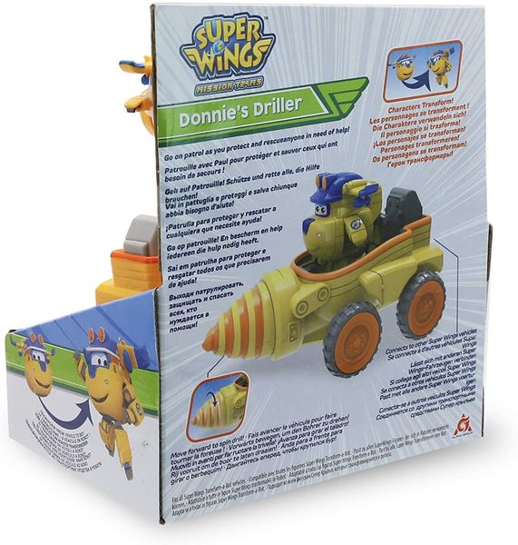 Ігровий набір Super Wings Donnie's Driller, Бурильний автомобіль Донні EU730843 фото