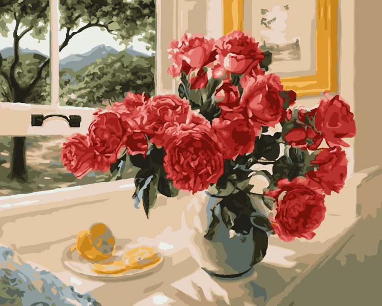 Картина за номерами. Art Craft "Троянди на підвіконні" 40 * 50 см (12115-AC) 12115-AC фото