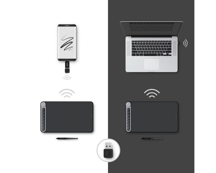 Графічний планшет Huion 10.5"x6.5" Q620M USB-C,чорний (Q620M_HUION) Q620M_HUION фото