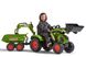 Детский трактор на педалях с прицепом, передним и задним ковшами Falk CLAAS AXOS (цвет – зеленый) (1010W)