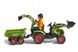 Детский трактор на педалях с прицепом, передним и задним ковшами Falk CLAAS AXOS (цвет – зеленый) (1010W)