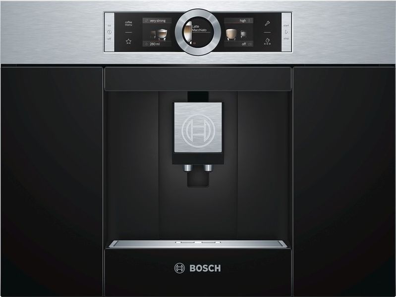 Кавомашина Bosch вбудовувана, 2.4л, зерно+мелена, автомат.капуч, LED-дисплей, авторецептів -8, чорно-срібний CTL636ES1 фото