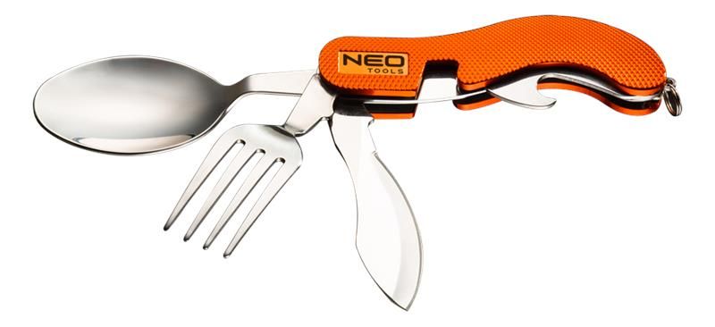 Ніж складаний Neo Tools, туристичний з виделкою та ложкою - Уцінка 63-027 фото
