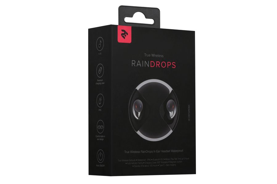 Наушники 2E RainDrops True Wireless Waterproof Mic Black - Уцінка 2E-EBTWRDBK фото