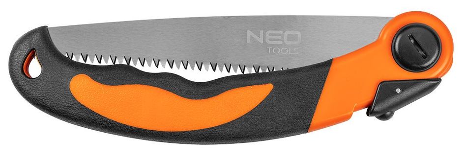 Пила Neo Tools Bushcraft, 430мм, складана, два положення фіксації, гумова ручка, сталь SK4, твердість HRC66, три ряди зубів (63-120) 63-120 фото