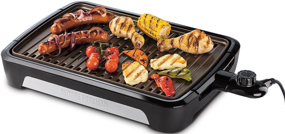 Гриль George Foreman барбекю Smokeless BBQ Grill, 1606Вт, темп. режимів-3, з`ємні пластини, пластик, чорний (25850-56) 25850-56 фото