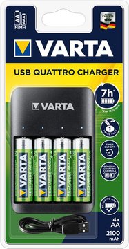 Зарядний пристрій Varta Value USB Quattro Charger + 4 AA 2100 mAh 57652101451 фото