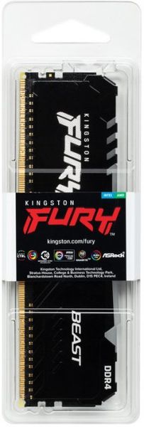 Пам'ять ПК Kingston DDR4 16GB 3200 FURY Beast RGB (KF432C16BBA/16) KF432C16BBA/16 фото
