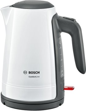 Електрочайник Bosch, 1.7л, пластик, білий з чорним (TWK6A011) TWK6A011 фото