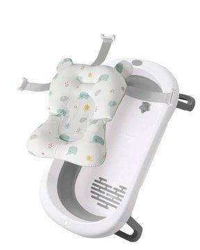 Набір Ванна складана Babyhood Комфорт сіра та гіркою Слоненя (BH-326G+E) BH-326G+E фото