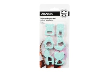Набір форм для печива Ardesto Tasty Baking, 6 шт, рожевий, пластик AR2309PP фото