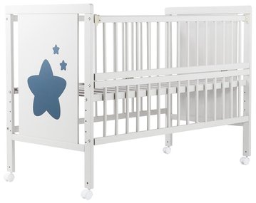 Ліжко Babyroom Зірочка Z-01 відкидний бік, колеса бук білий (624466) BR-624466 фото