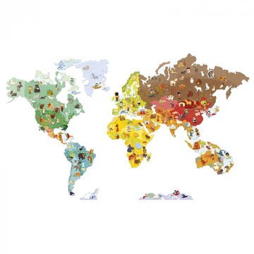 Гра-стікер Janod Карта світу з тваринами J02850 - Уцінка J02850 фото