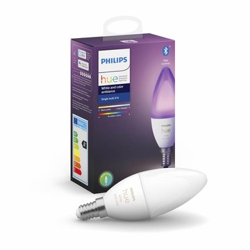 Лампа умная Philips Hue E14, 5.3W(40Вт), 2000K-6500K, RGB, ZigBee, Bluetooth, дымирование (929002294209) 929002294209 фото