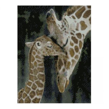 Алмазна мозаїка "Жираф з дитинчатою" Strateg 30х40 см (HX204) HX204 фото