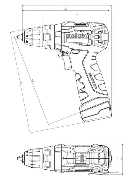 Шуруповерт-дрель аккумуляторная Metabo POWERMAXX SB BL, 12В 2х2Ач, 20/38Нм, 0-400/0-1500об/мин, 0.8кг 601784500 фото