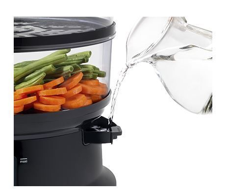 Пароварка Tefal на 2 яруси, 900Вт, чаша-2.9+3.1л, резервуар для води -1,5л, механічне керування, пластик, чорний (VC140131) VC140131 фото