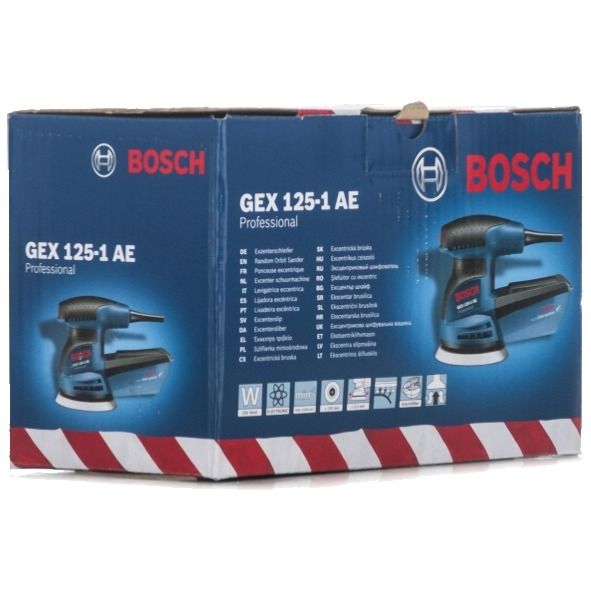 Шліфмашина ексцентрикова Bosch GEX 125-1 AE, 250Вт, 125мм, 7500-12000об/хв 0.601.387.500 0.601.387.500 фото