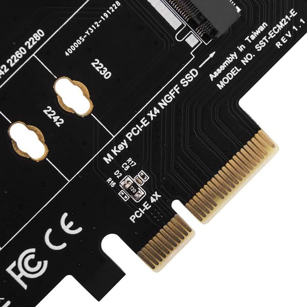 Плата-адаптер PCIe x4 для SSD m.2 NVMe 2230, 2242, 2260, 2280 (SST-ECM21-E) SST-ECM21-E фото