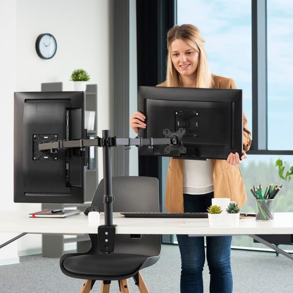 Настольный кронштейн HAMA Holder 2 33-81 cm (13"-32") 2 scr black (00118491) 00118491 фото