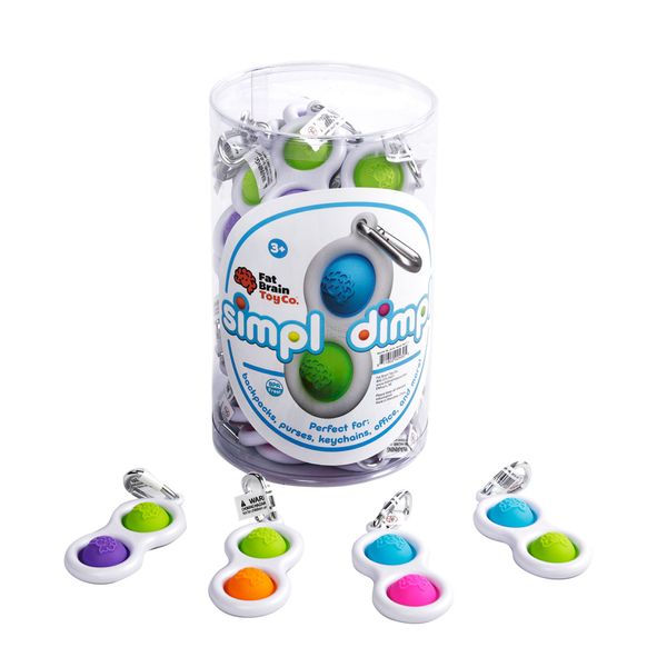 Тактильний антистрес-брелок Кнопки Fat Brain Toys Simpl Dimpl 4 кольори в асорт. (F2111ML) F2111ML фото