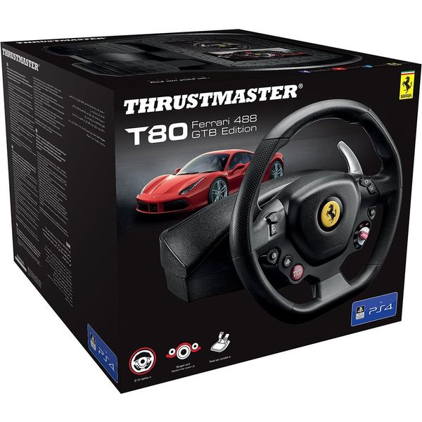Кермо і педалі Thrustmaster для PC/PS4 T80 FERRARI 488 GTB EDITION 4160672 - Уцінка 4160672 фото