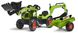 Дитячий трактор на педалях з причепом, переднім та заднім ковшами Falk CLAAS ARION (колір - зелений) (2040N)
