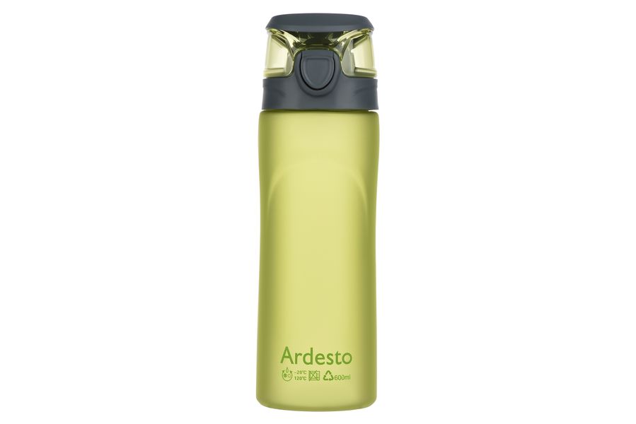 Пляшка для води Ardesto 600 мл, зелена, пластик (AR2205PG) AR2205PG фото