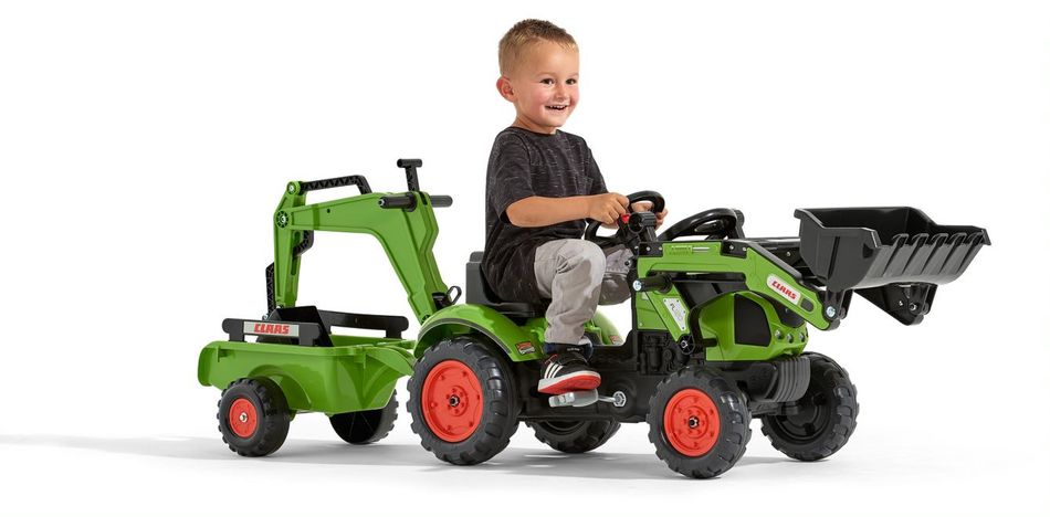 Дитячий трактор на педалях з причепом, переднім та заднім ковшами Falk CLAAS ARION (колір - зелений) (2040N) 2040N фото