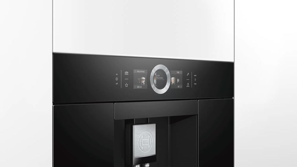 Кавомашина Bosch вбудовувана, 2.4л, зерно+мелена, автомат.капуч, LED-дисплей, авторецептів -8, чорний CTL636EB6 фото