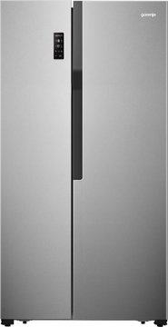 Холодильник SBS Gorenje, 179х64х91см, 2 двері, 334( 174)л, А+, NF+, поворотний льодогенер, Зовн. Диспл, сірий (NRS918FMX) NRS918FMX фото