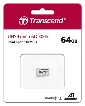 Карта пам'яті Transcend microSD 64GB C10 UHS-I R100/W20MB/s (TS64GUSD300S) TS64GUSD300S фото