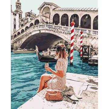Картина по номерам. Люди "Влюбленная в Венецию" , 40*50 см (KHO4526) KHO4526 фото