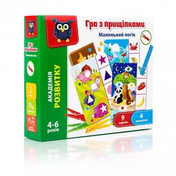Гра з прищіпками "Маленький логік" (укр) (VT5303-11) VT5303-11 фото