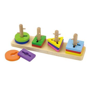 Деревянная логическая пирамидка-ключ Viga Toys Цветные фигуры (50968) 50968 фото