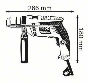 Дриль ударний Bosch GSB 13 RE, 600Вт, БЗП, 0–2.800 об/хв, 1.5-13 мм, 1.8 кг 0.601.217.100 фото