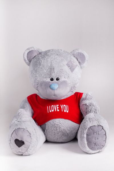 Ведмедик з латками плюшевий в футболці Yarokuz Me To You 2 метра Сірий (YK0120) YK0121 фото