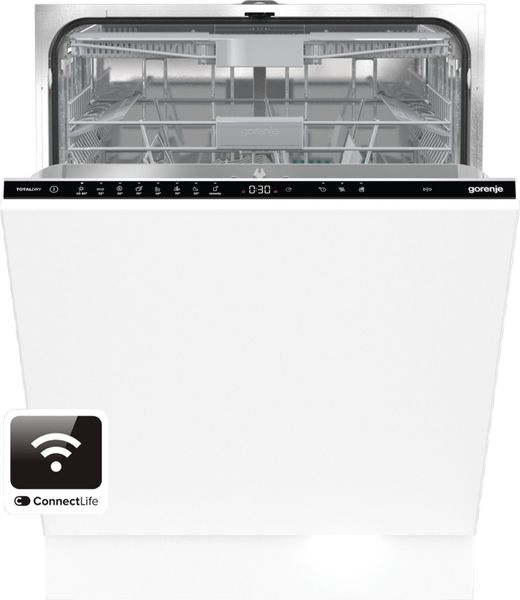 Посудомийна машина Gorenje вбудовувана, 16компл., A+++, 60см, інвертор,Wi-Fi, сенсорн.упр, 3и кошики, білий (GV673C60) GV673C60 фото