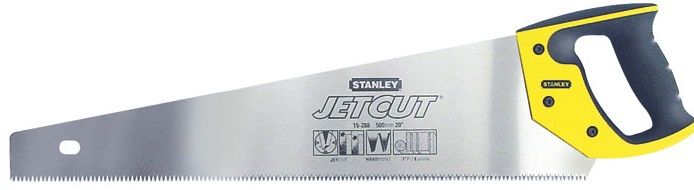 Ножовка по дереву Stanley Jet-Cut SP, универсальная, закаленные зубы, 7TPI, 500мм (2-15-288) 2-15-288 фото
