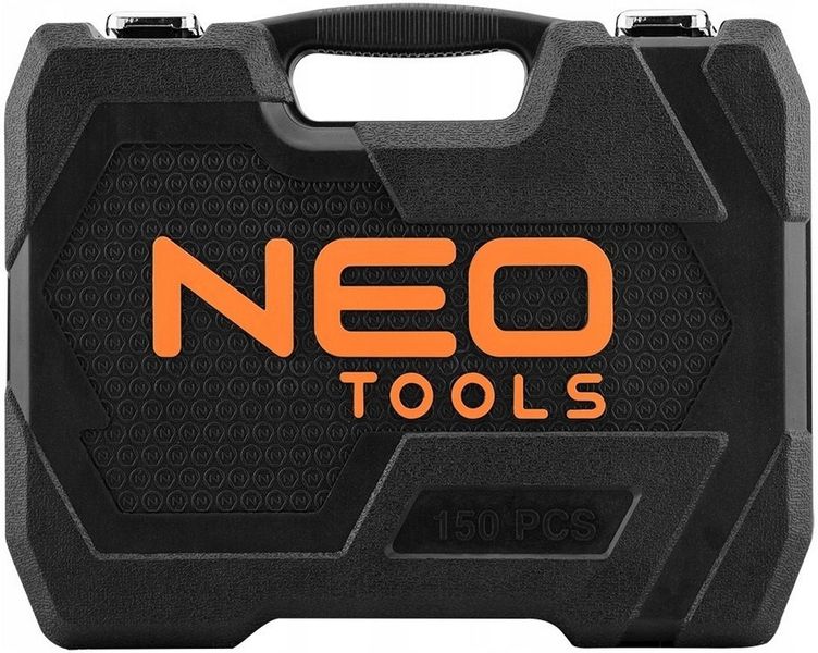 Набір інструменту Neo Tools, 150 од., 1/2", 1/4", торцеві головки, ключі, кейс (10-210) 10-210 фото