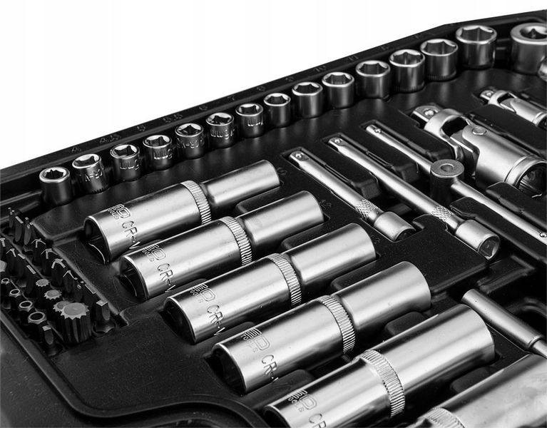 Набір інструменту Neo Tools, 150 од., 1/2", 1/4", торцеві головки, ключі, кейс (10-210) 10-210 фото