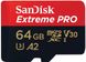 Карта пам'яті SanDisk microSD 64GB C10 UHS-I U3 R200/W90MB/s Extreme Pro V30 + SD (SDSQXCU-064G-GN6MA)