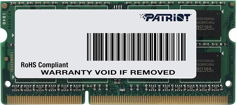 Память ноутбука Patriot DDR3 4GB 1600 1.35V/1.5V (PSD34G1600L81S) PSD34G1600L81S фото