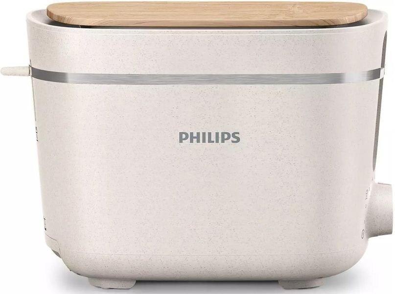 Тостер Philips Series Eco Conscious Edition, 830Вт, біопластик, кришка від пилу, шовковий білий (HD2640/10) HD2640/10 фото
