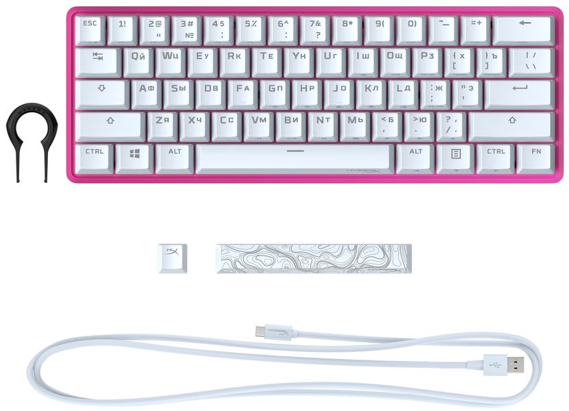 Клавиатура HyperX Alloy Origin 60 Red USB RGB ENG/RU, Pink (572Y6AA) 572Y6AA фото