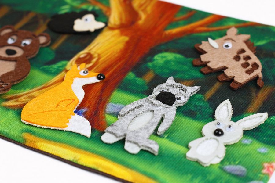 Детская развивающая игра с фетра "Лесные обитатели" , 6 животных (PF-010) PF-010 фото